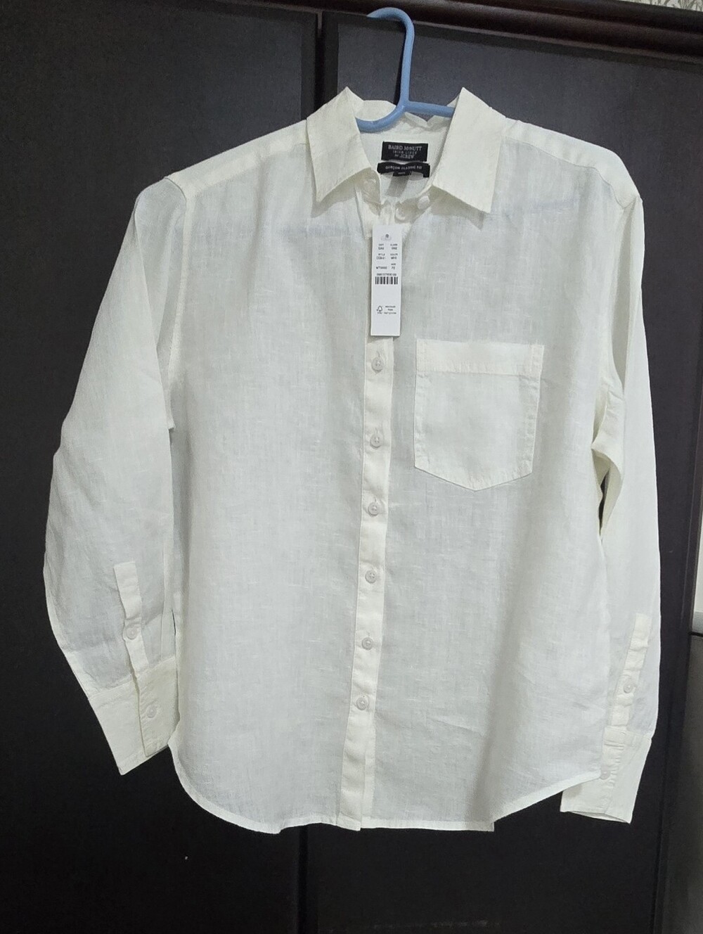 j.Crew Garçon classic White Shirt in Baird McNutt Irish linen NWT !
